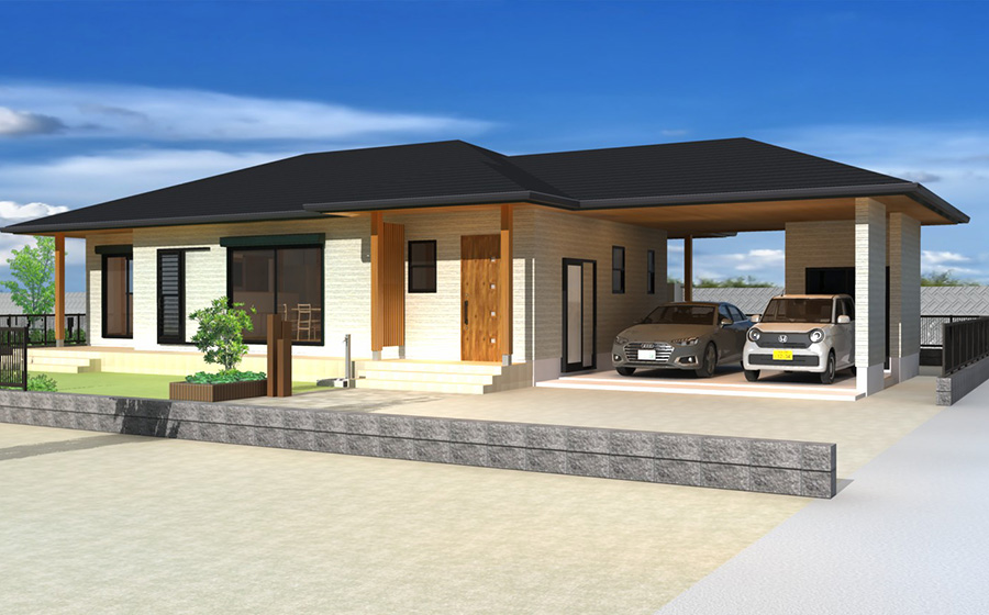 つながりを感じられる、ビルトインガレージ付きの家