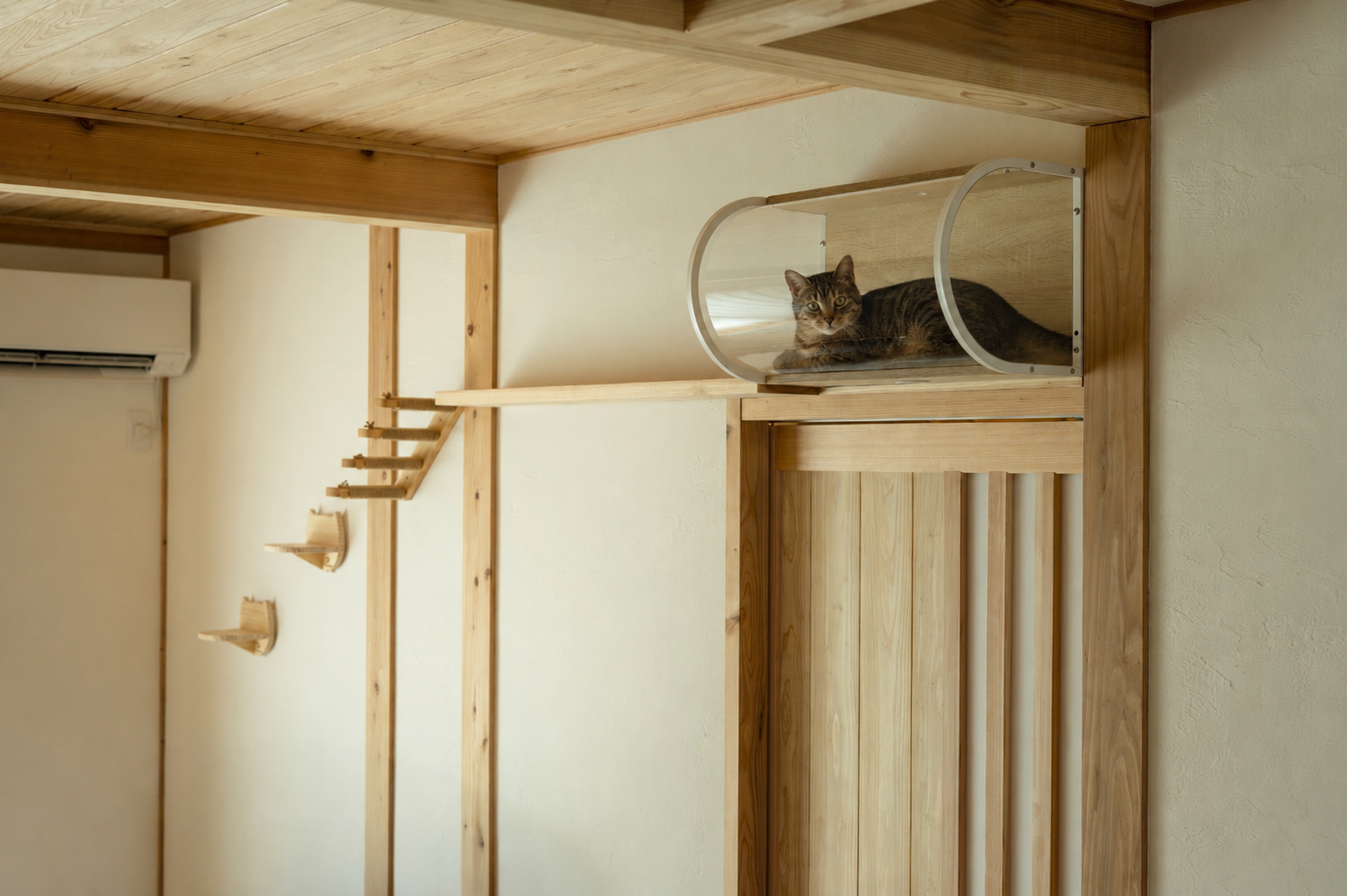猫と暮らすくつろぎの平屋